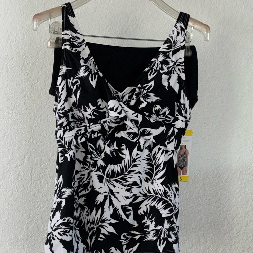 🌴Kathy Ireland Tankini Bikini Set Swimwear Bathing Suit 2 Piece Size S